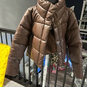Francesca's Collections Brown Puffer Jacket